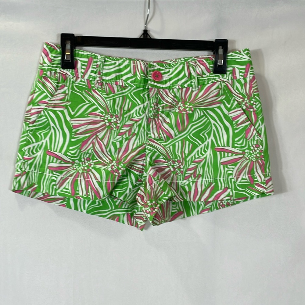 Lilly Pulitzer Daisy Darling Shorts Size 0 Pink And Green Print EUC - Picture 1 of 11